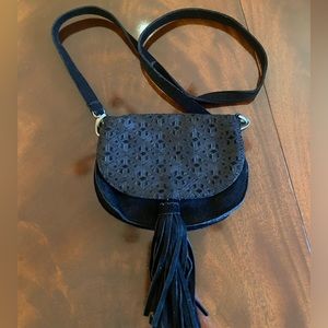 Genuine Suede Black Bohemian Bag